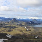 Panoramique depuis les hauteurs d’Álftavatn